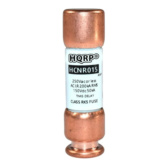 HQRP HCNR015 15 Amp 250V Dual Element Time-Delay Fuse, Class RK5 Replacement for Bussmann BP/FRN-R-15, Edison ECNR15, Littelfuse FLNR015.T FLN-R-15 FLNR-15