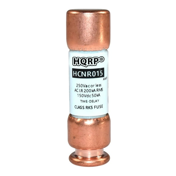 HQRP HCNR015 15 Amp 250V Dual Element Time-Delay Fuse, Class RK5 Replacement for Bussmann BP/FRN-R-15, Edison ECNR15, Littelfuse FLNR015.T FLN-R-15 FLNR-15