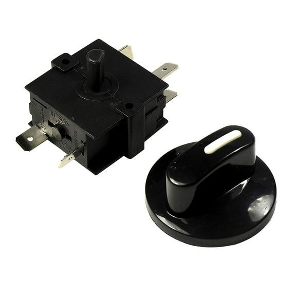 HQRP Heavy-Duty Rotary Switch 4-Position 3-Speed 120V-250V, 15A Fan Heater Speed Selector, UL Listed