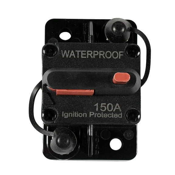 HQRP High-Current Circuit Breaker, Amp Breaker with Fuse Manual Reset Switch Waterproof for Car Motor Boat Marine RV Yacht Battery Trailer Bus Truck Solar System, 12-48VDC, 150A