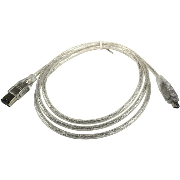 HQRP IEEE 1394 4pin to 6pin Cable / Cord compatible with Panasonic PV-DV51 PV-DV52 PV-DV53 Camcorder