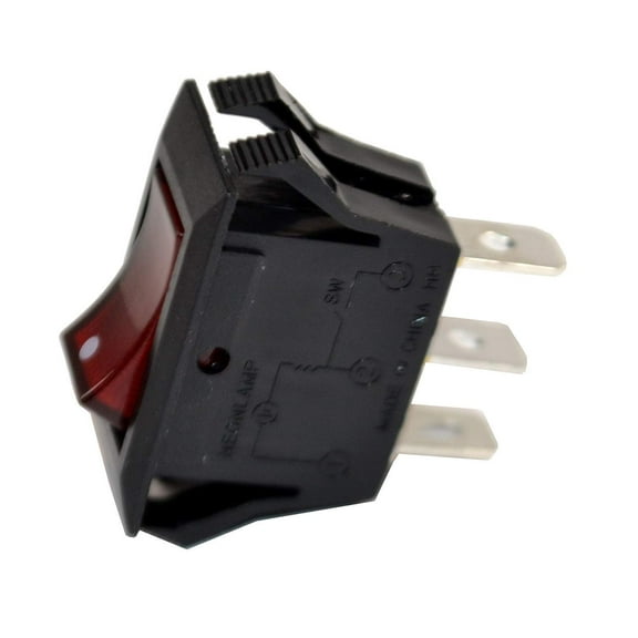 HQRP Illuminated Rocker Switch Black 125V 15A, Neon Lamp