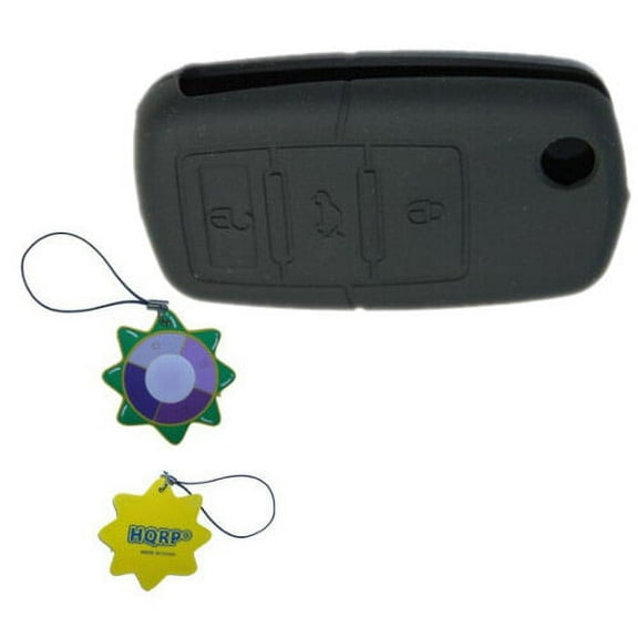 HQRP Key Fob for Volkswagen VW Jetta GL GLX 2001 2002 2003 01 02 03 Black Folding Flip Case Shell Remote Protective Cover + HQRP UV Meter