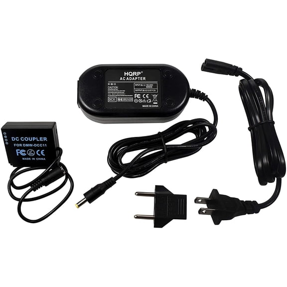 HQRP Kit AC Power Adapter and DC Coupler Compatible with Panasonic Lumix DMC-GX9, GF6, GF5, GF3, S6, GX7 Mark ii, ZS60, GX85CGK, GX80, GX85, ZS110, TZ100 Camera, Replace BLE9 BLG10 Battery
