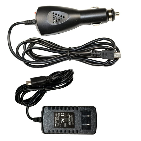 HQRP Kit Car Charger + AC Power Adapter for Cobra 5400 PRO / 5400PRO / 5550 PRO / 5550PRO / 5600 PRO LM / 5600PROLM / 5850 PRO / 5850PRO GPS