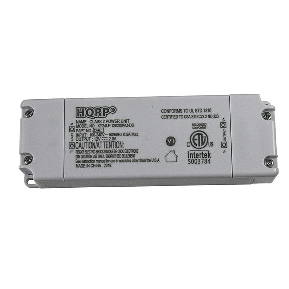 HQRP LED Driver 100-240V AC to 12V DC 2A 24W Compatible with 12v LED installations, LED Strip Lights Terminal Block for Both Sides