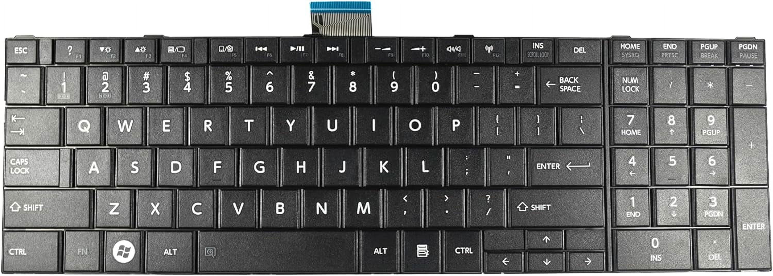 HQRP Laptop Keyboard for Toshiba Satellite C875-S7228 / C875-S7303 / C875-S7304 / C875-S7340 / C875-S7341 / C875-S7344 Notebook