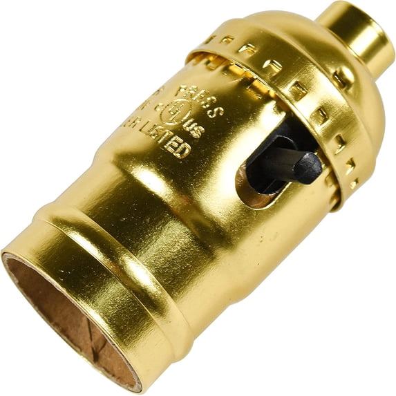 HQRP ON-OFF Lamp Holder, E26 Bulb Light Socket, for Floor and Table Lamps, DIY Project, 1/8 IP Threads, UL Listed