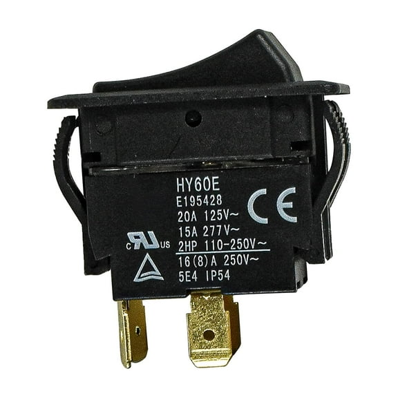 HQRP ON Off Rocker Switch 4-Prong 20A 125V Compatible with KEDU HY60E, 2LNC4, D507336, Shopsmith Tools, UL Listed