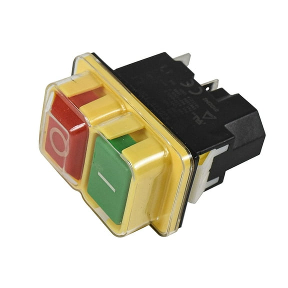 HQRP On-Off Electromagnetic Switch 4-Pin Compatible with KEDU KJD17B Electric Power Tool Start Switch Dust Collector Drill Press Planer Band Saw Table Saw Grinder Sander