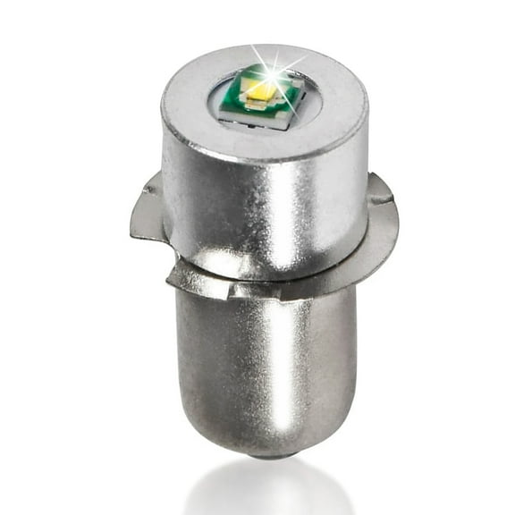HQRP - P13.5S Base Upgrade Flashlights LED Bulb 1.3W, 6-24 VDC, 130 Lm Cool White 6000K Compatible with Ryobi, Makita, Milwaukee, Hitachi, Dewalt