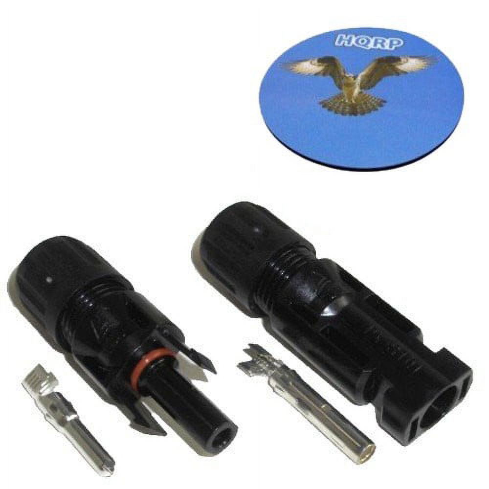 HQRP Pair Solar Panel Connector male & female (M&F) compatible with Connector fits PV / Photovoltaic System plus HQRP Coaster