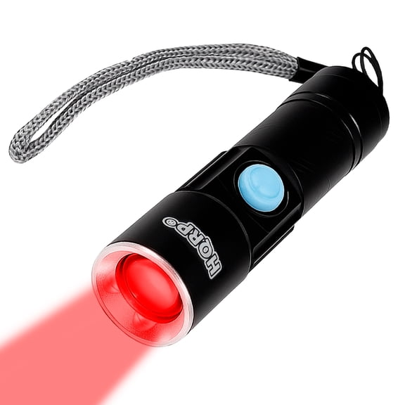 HQRP Pocket Flashlight, Rechargeable with USB & Adjustable Focus – for Star Maps, Night Activities, Astronomy (Red, 625nm)