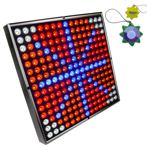 HQRP Powerful 45W Full Spectrum 12" Square 225 LED Grow Light System / Panel with Hanging Kit