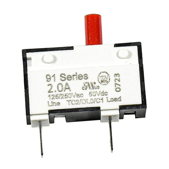 HQRP Push-to-Reset Thermal Circuit Breaker 91-Series Compatible with Dyson 914592-01 DY-91459201 DC25 Upright Vacuum Cleaner 125VAC 250VAC 50VDC 2A