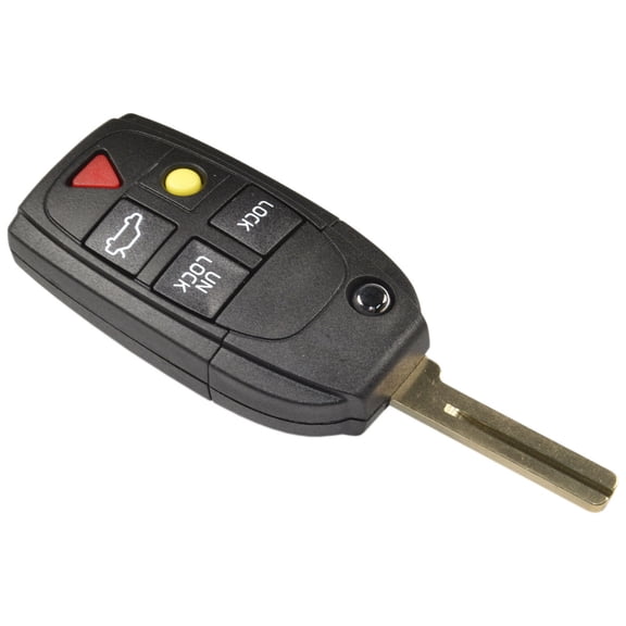 HQRP Remote Flip Folding Key Fob Shell Case Keyless Entry w/5 Buttons for Volvo XC90 2004 2005 2006 2007 2008 2009 2010 2011 2012 2013 2014