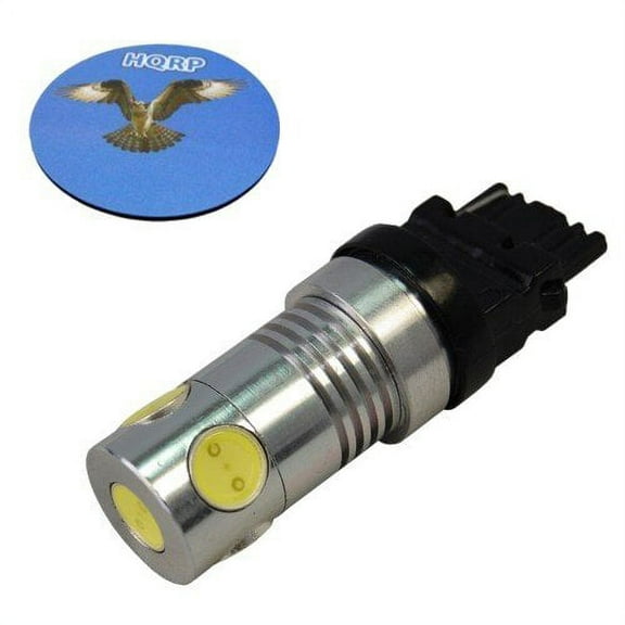 HQRP T25 3156 Wedge Base 5 High Power LEDs SMD LED Bulb Cool White 6500K 12V DC 5W (5x1W) + HQRP Coaster