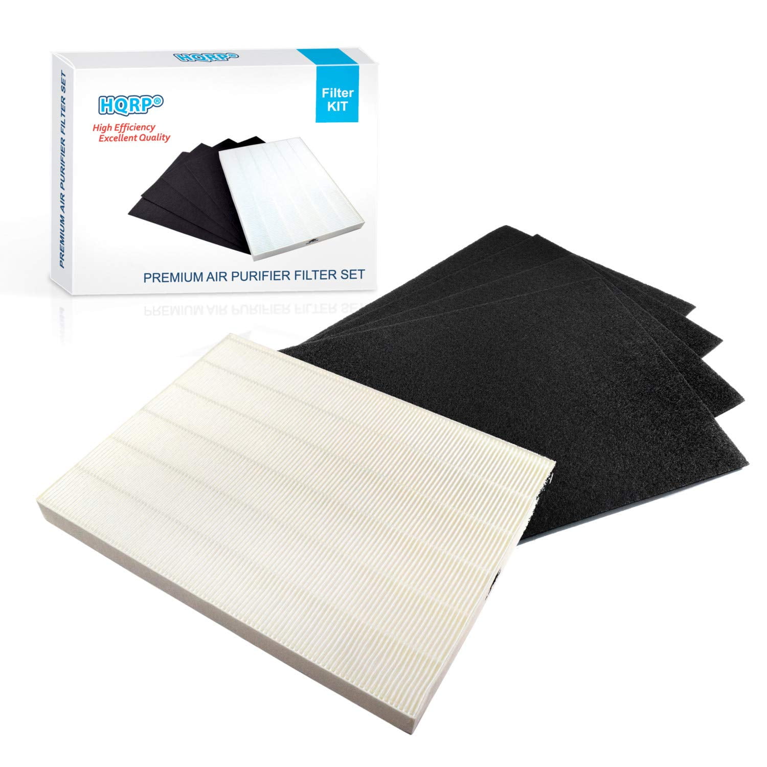 HQRP True HEPA + 4 Carbon Filter Set fits Kenmore 85300 SA300 32.85300 PlasmaWave Air Cleaner Air Purifier, 118012-KM 118012 85301 32.85301 Replacement