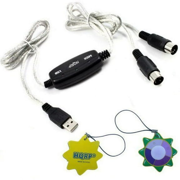 HQRP USB IN-OUT MIDI Interface Cable Converter PC to Music Keyboard Adapter Cord for Akai Professional MPK49 49-Key USB MIDI Keyboard Controller