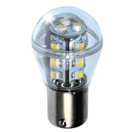 HQRP Waterproof BA15s Bayonet Base 15 LEDs SMD 3528 LED Bulb Cool White for #1141 #1156 Jayco RV Interior / Porch Lights