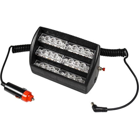 HQRP White 18 LED Visor Dashboard Emergency Strobe Lights with 3 Suction Cups
