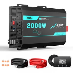HQST 2000W Pure Sine Wave Inverter with 4000W Surge (5s max), 12V DC to 110V AC Converter, 3x AC Sockets, Hardwire Port, GFCI Protection, Remote, Solar Power Inverters for RV, Truck, Home, Off Grid