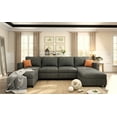thumbnail image 1 of HQZX Modern Large Sofa with Storage and Footstool, 6 Seater Combination Lounge Chair, Gray, 1 of 12