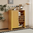 thumbnail image 1 of HQZX Rattan Storage Cabinet with 2 Adjustable Shelves,Dining Cabinet,Wine cabinet for Living Room, 1 of 12