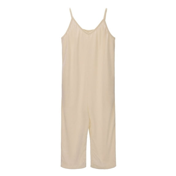 HQiJIAN Girls' Jumpsuits Girls Fashion Solid Casual Romper Sleeveless Long Pants Jumpsuit With Side Pockets,Sizes 6-7 Years