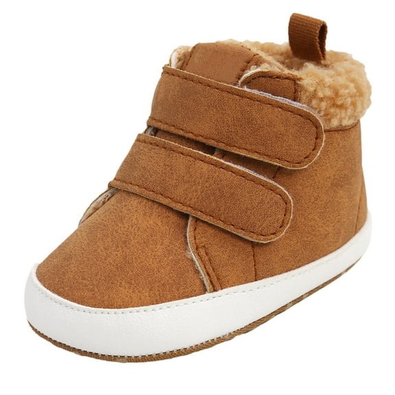 HQiJIAN High Top Fall And Winter Baby Shoes Baby Shoes Toddler Shoes Warm Shoes,Brown Sizes 4 Toddler