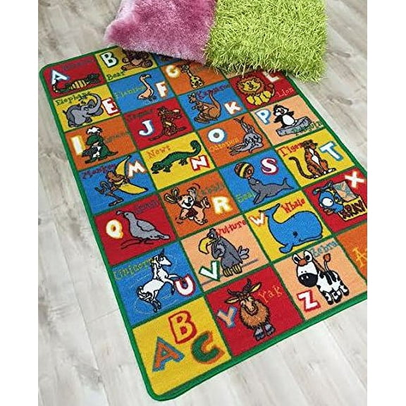 HR 3FT X 5FT ALPHABET ANIMALS NON-SLIP EDUCATIONAL RUG (PLEASE CHECK ALL THE PICTURES)