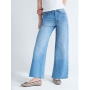 Free Assembly Women's High Rise Cropped Wide Leg Jeans, Sizes 0-22W