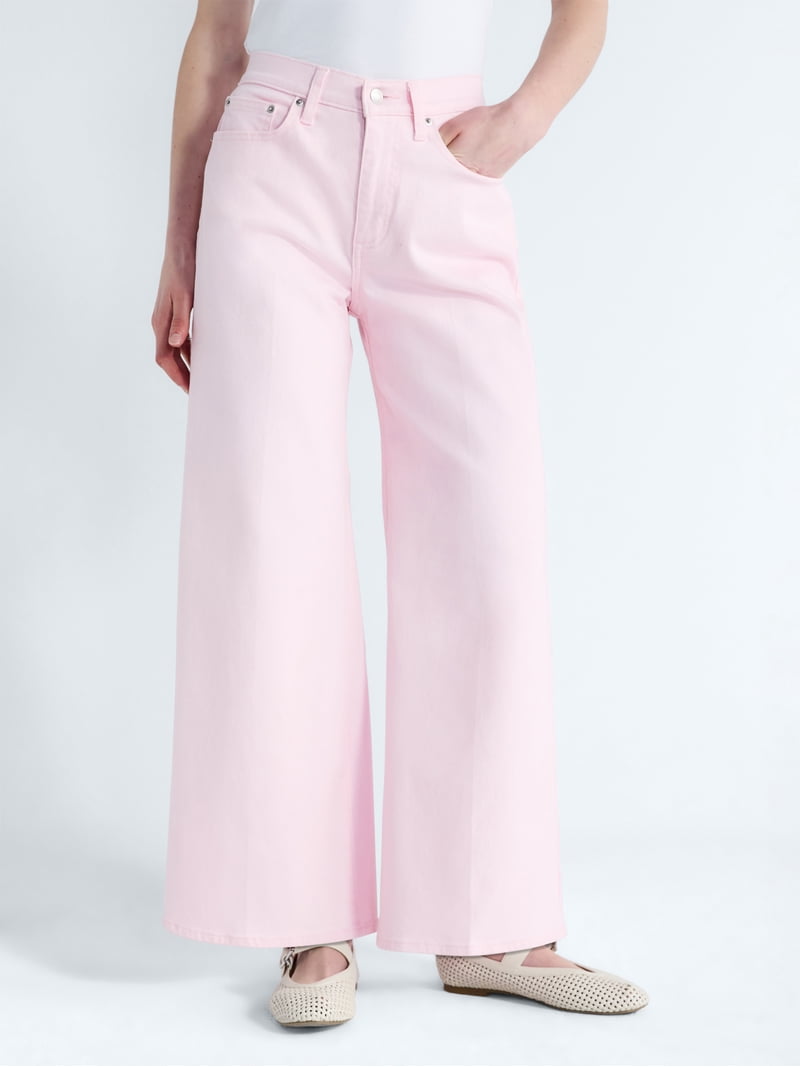 Free Assembly Women's and Women's Plus High Rise Cropped Wide Leg