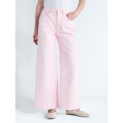 Women's and Women's Plus High Rise Cropped Wide Leg Jeans, Sizes 0-22W