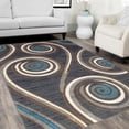 thumbnail image 1 of HR - 5X7' Spiral Distressed Color Rugs Modern, Gray Turqouise Gold, 1 of 5