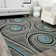 thumbnail image 1 of HR - 7'8X10' Spiral Distressed Color Rugs Modern, Gray Turqouise Gold, 1 of 5