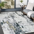 thumbnail image 1 of HR Abstract Area Rug - Non-Slip Rubber Backing, Polyester, Flat Texture, Gold Gray Silver,Multi-Color - Add Modern Elegance to Your Space with a Stunning Printed Design, 1 of 6