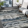 thumbnail image 1 of HR Abstract Area Rug - Non-Slip Rubber Backing, Polyester, Flat Texture, Gray and Multi-Color - Add Modern Elegance to Your Space with a Stunning Printed Design, 1 of 7