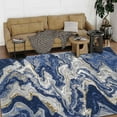 thumbnail image 1 of HR Abstract Rugs Boho abrash Rugs Marble Theme Mocha Gray Navy Blue Bone and Multi Color Luxury Livingroom Carpet Thick Pile and Ultra Soft Non-Shedding Rug, 1 of 7