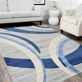 thumbnail image 1 of HR Abstract Rugs Luxury Livingroom Carpet Modern Contemporary 5x7 Blue Area Rug Ultra-Soft, Shed Free Stain Resistant Swirls Blue/Silver/Gray/White 5' x 7', 1 of 6