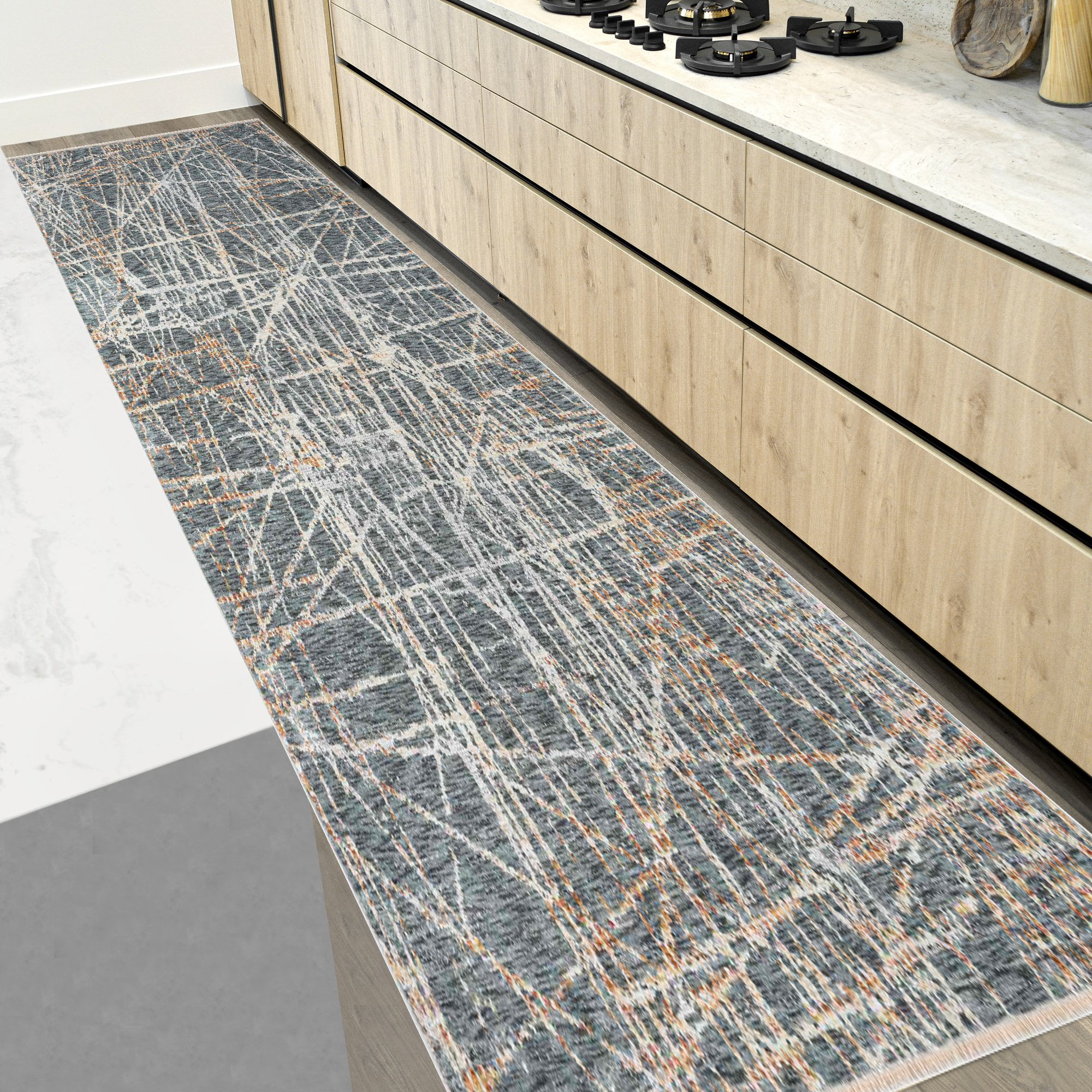 HR Area Rug Marble Rug Teal Color Floor Mat Thin, Soft Rug Abstract ...