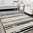 thumbnail image 1 of HR Black & Silver Rugs Stripped Pattern Area Rug 8x10 Contemporary Carpet Gray Ultra-Soft Luxury Living Room Area Rugs, 1 of 7