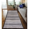 thumbnail image 1 of HR Black & Silver Rugs Stripped Pattern Area Runner Rugs Contemporary Carpet Gray Ultra-Soft Luxury Living Room Area Rug, 1 of 5