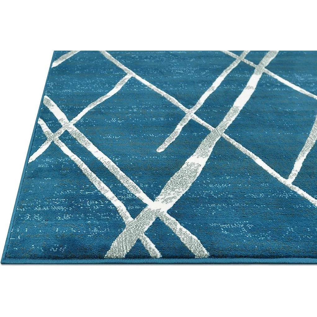 Modern Patterned Area Rug HR HANDCRAFT RUGS HR Modern Geometric Diamond Pattern Contemporary ...