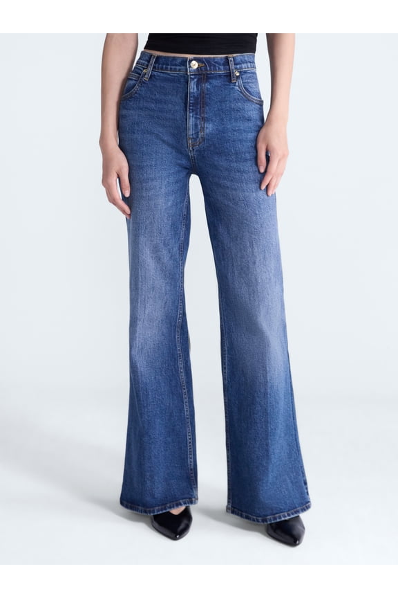 Women’s and Women’s Plus High Rise Creased Flare Jeans, 30'' Inseam, Sizes 0-28W