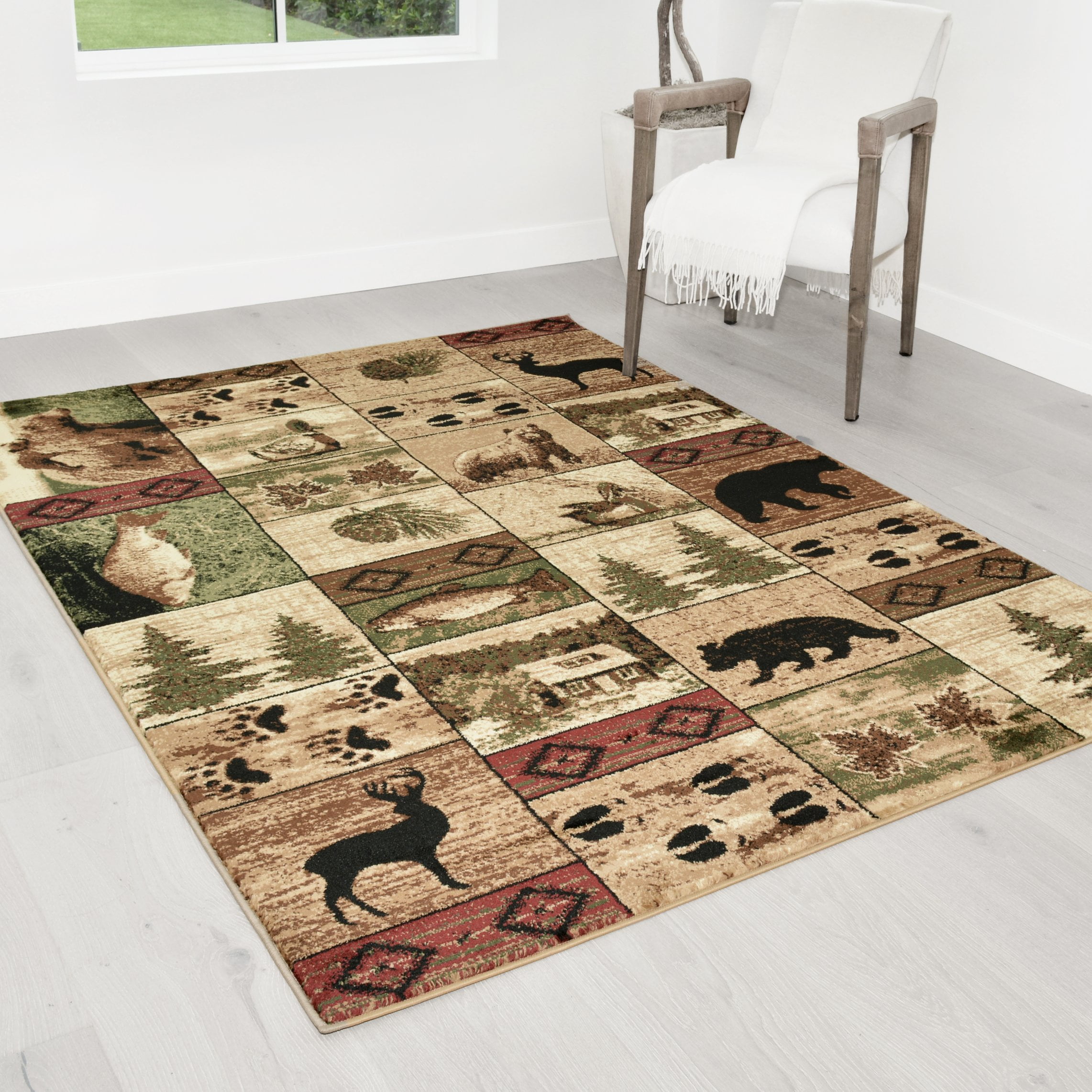 HR-Cabin Collection 907-Rustic Rugs7.5 by 10.5Contemporary Geometric ...