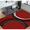 thumbnail image 1 of HR Circle Pattern Area Rug 5x7 Geometric Contemporary Modern red Black & Grey Carpet Comfy shed Free Stain Resistant, 1 of 7
