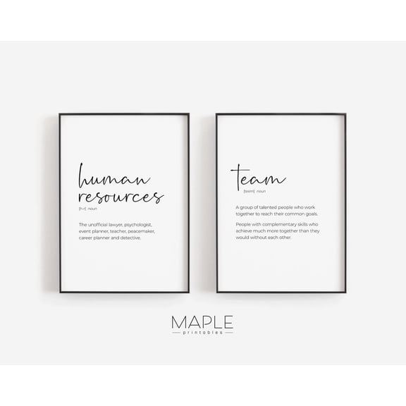 HR Decor, Human Resources Posters, Team Definition, HR Appreciation, HR Wall Art, Hr Humor, Hr Quote Poster Printed Poster, Poster Only