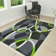 thumbnail image 1 of HR-Electric Green e/Gray/Silve/Black/Abstract Area Rug Modern Contemporary Oval/Circle Design Pattern 1'96" x 6'96", 1 of 5