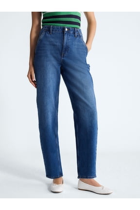 Women's High Rise Cropped Carpenter Barrel Jeans, 26" Inseam, Sizes 0-16